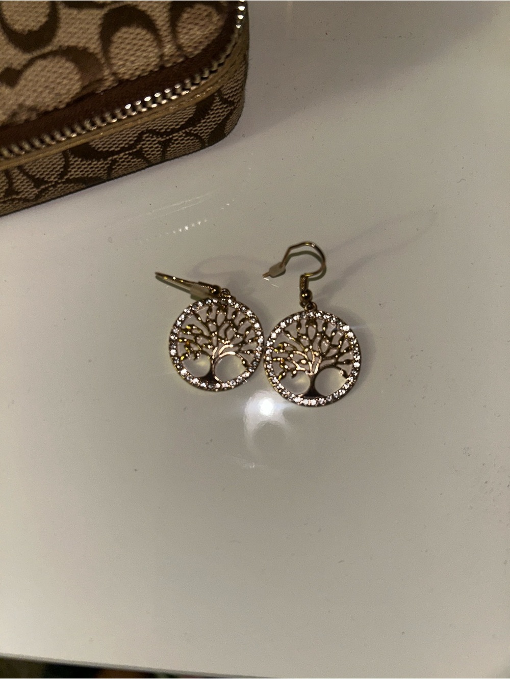 Gold Tree of Life Dangle Earrings - Elegant Women's Jewelry